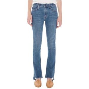 MOTHER The Runaway Step Fray Jean Keeping Love Alive Med Blue Denim Wash Size 26